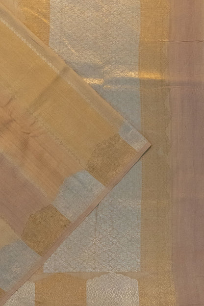 Banarasi Tussar Rangkat Style Beige Saree