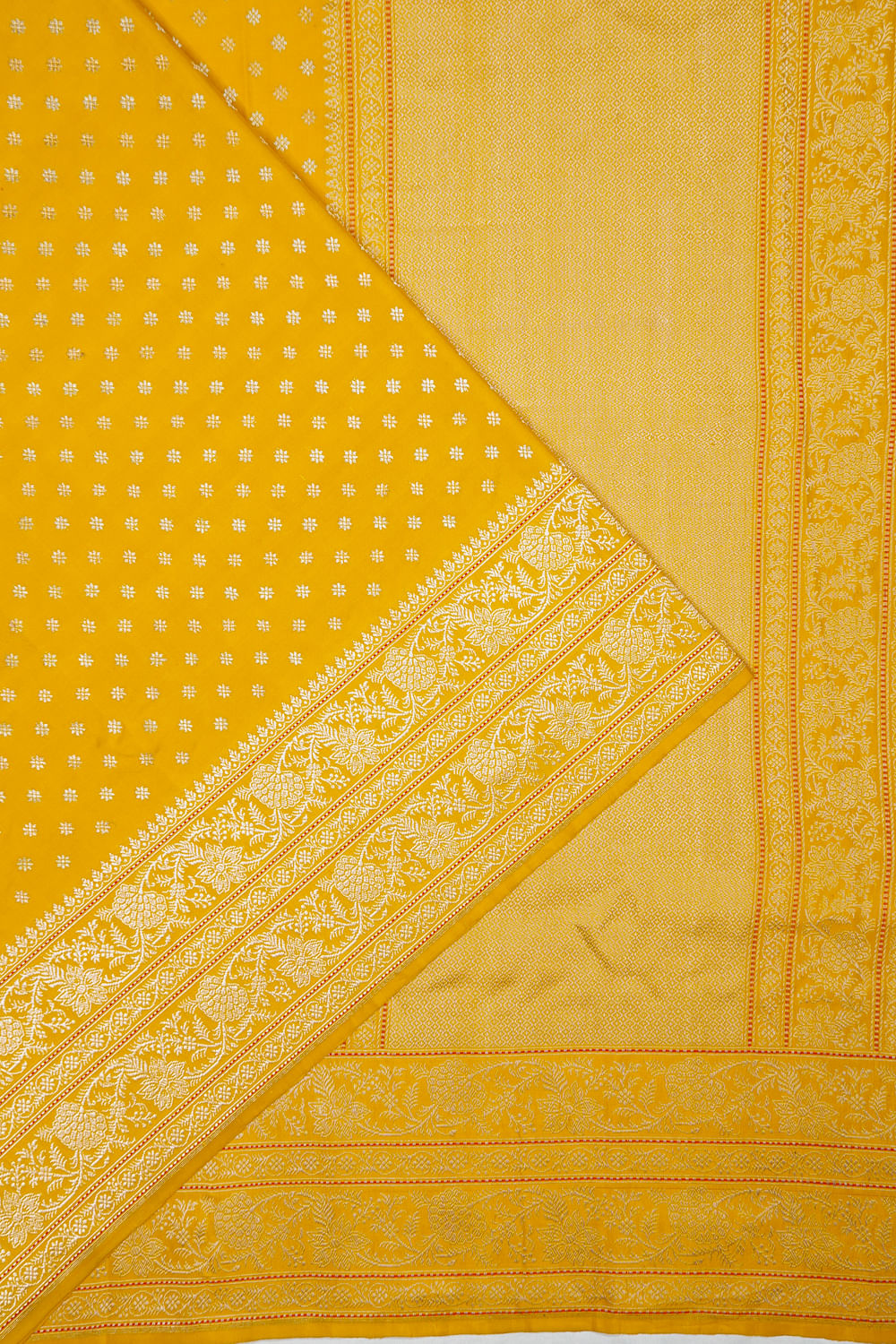 Banarasi Silk Butta Yellow Saree
