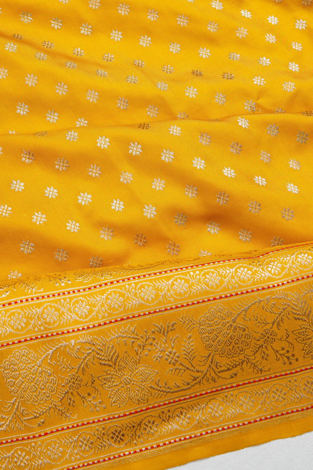Banarasi Silk Butta Yellow Saree