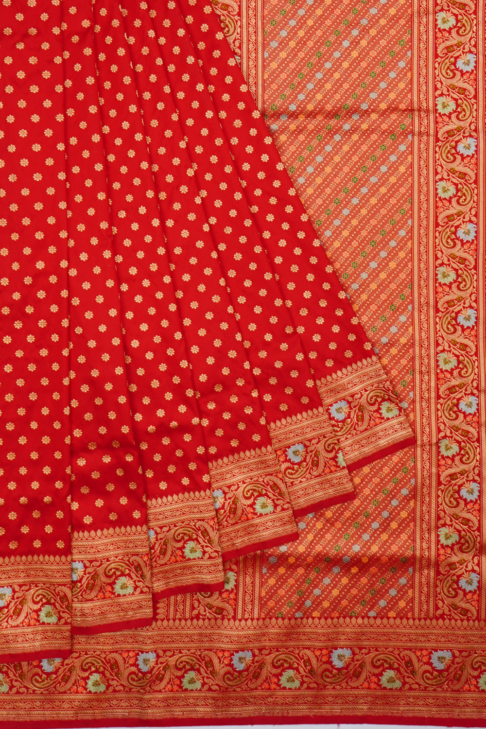 Banarasi Silk Butta Red Saree 1214840911