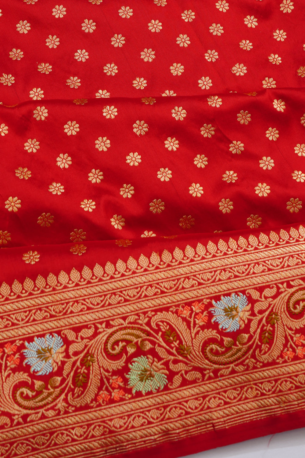 Banarasi Silk Butta Red Saree 1214840911