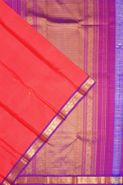 Taranga Kanchi Silk Butta Reddish Pink Saree