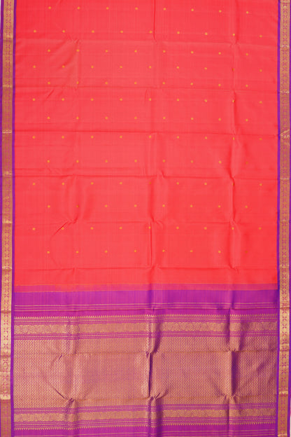 Taranga Kanchi Silk Butta Reddish Pink Saree