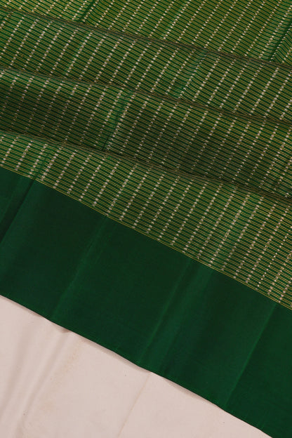 Taranga Kanchi Silk Checks Dark Green Saree