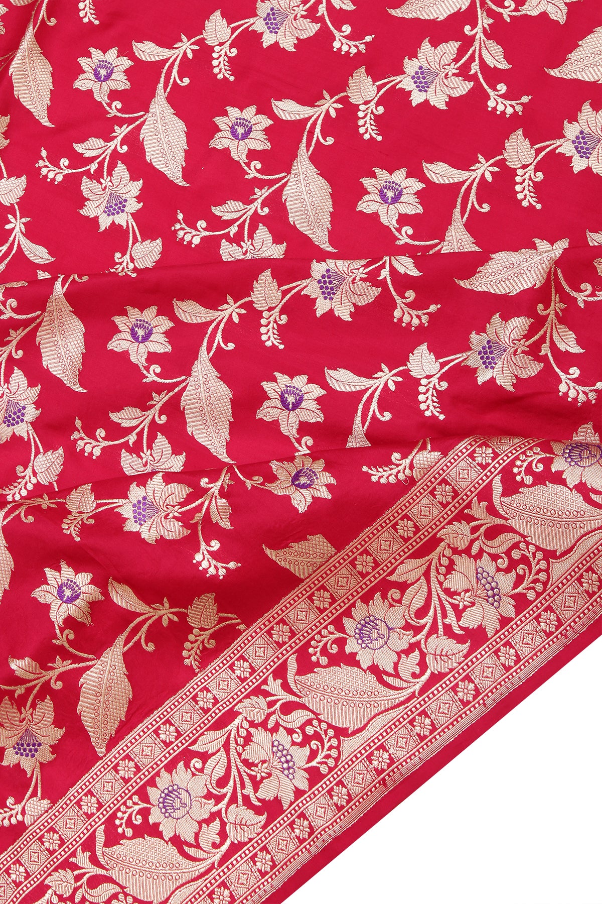 Banarasi Silk Kadwa Jaal Red Saree 1214846279