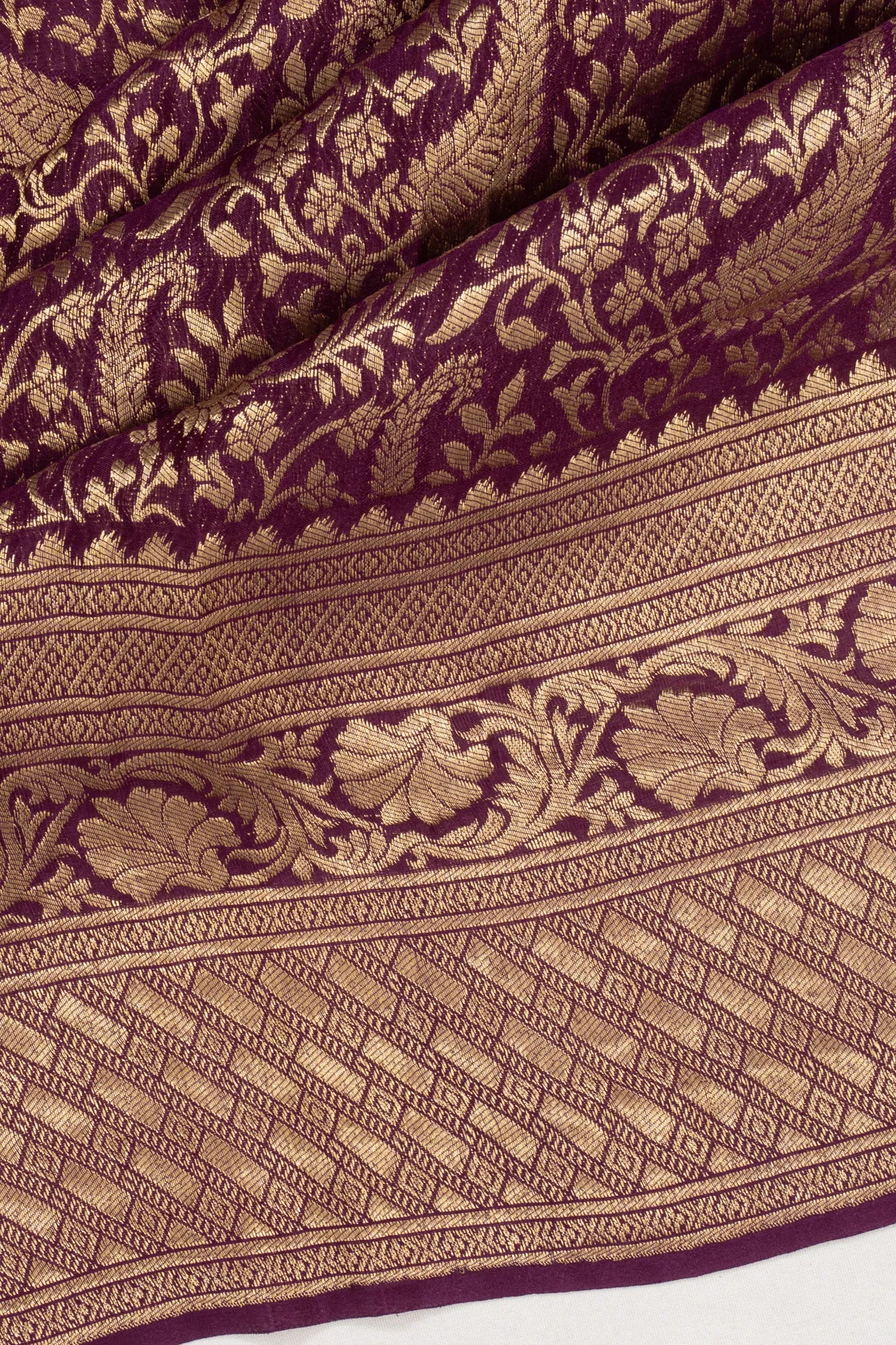 Banarasi Georgette Brocade Purple Saree