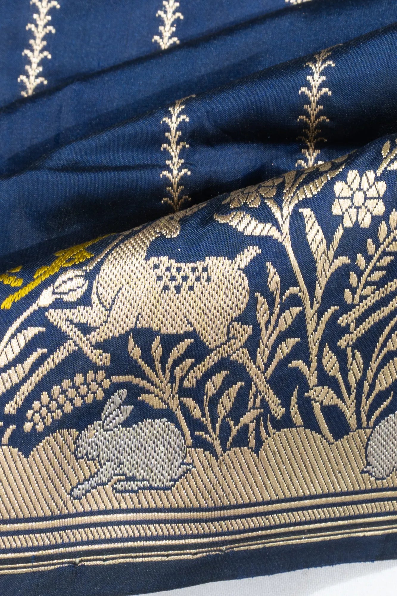 Banarasi Silk Brocade Dark Blue Saree