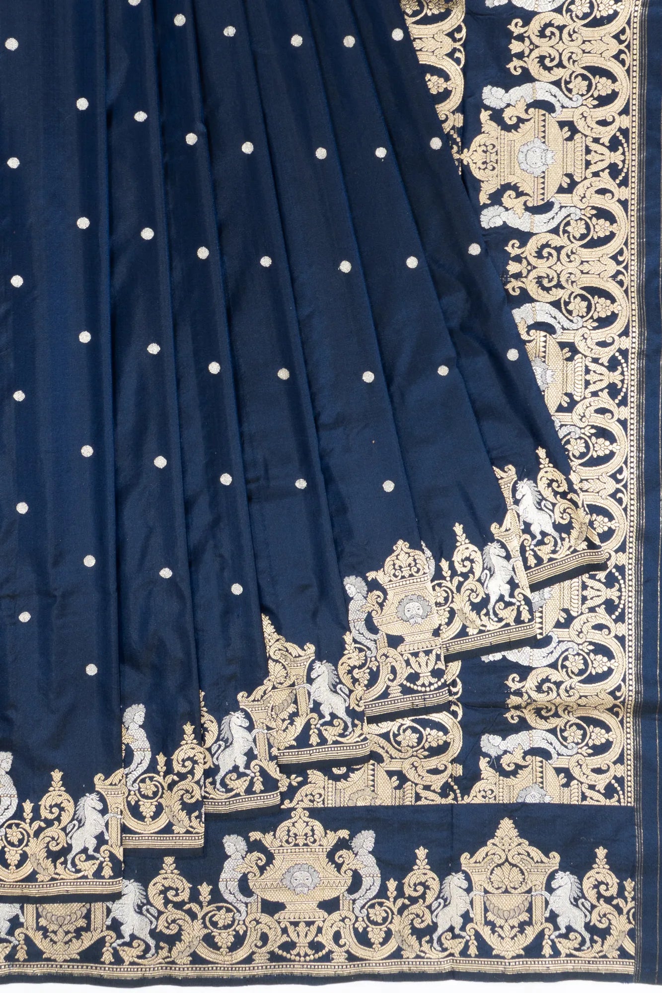 Banarasi Silk Butta Dark Blue Saree