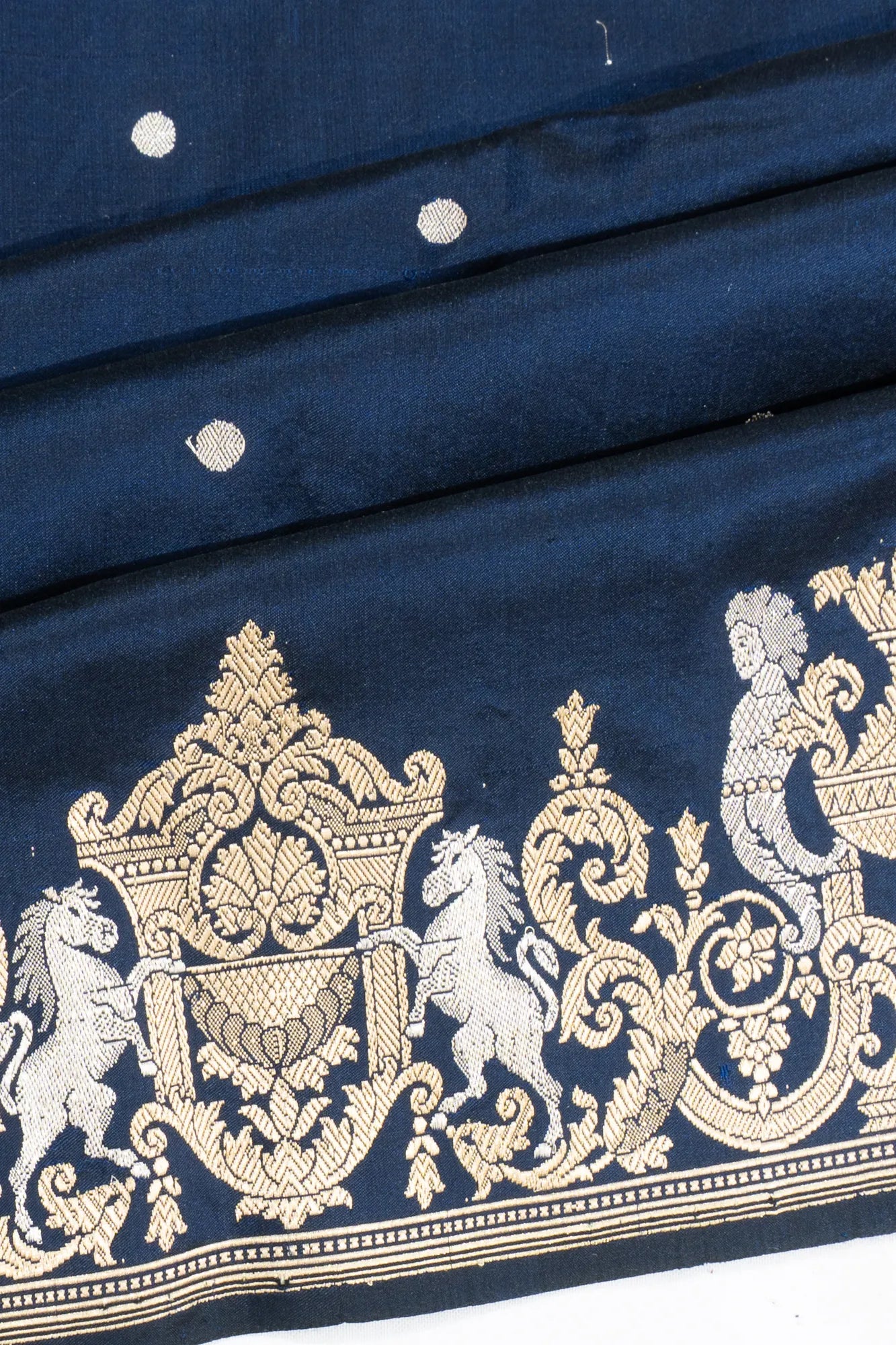 Banarasi Silk Butta Dark Blue Saree