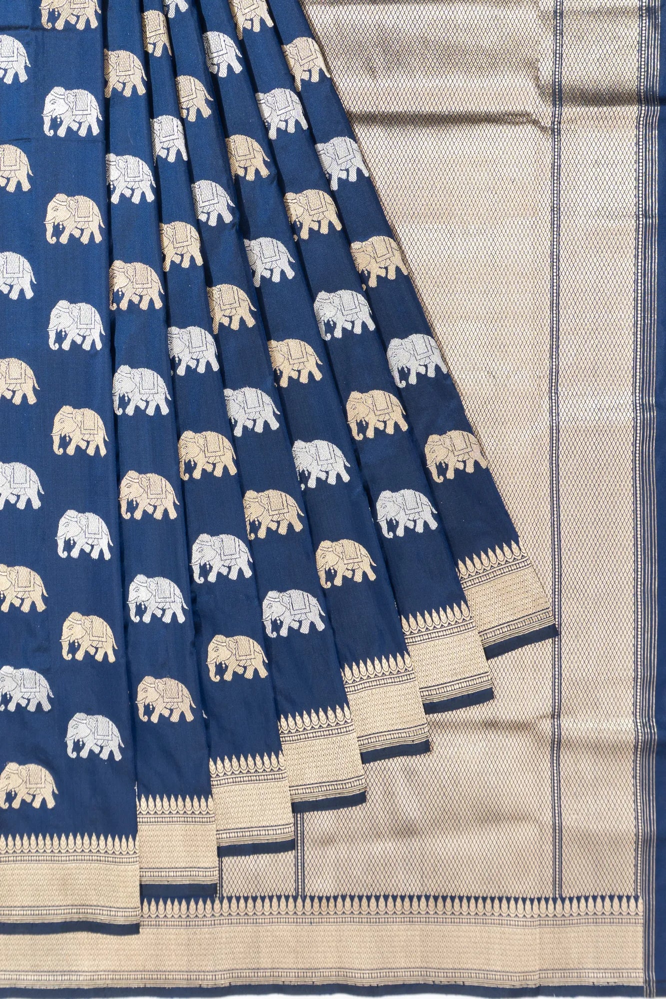 Banarasi Silk Butta Dark Blue Saree