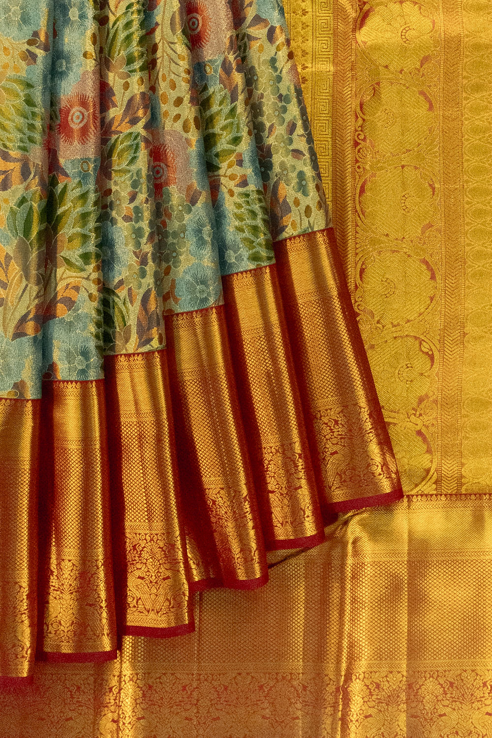 Taranga Kanchi Silk Tissue Brocade Blue Saree