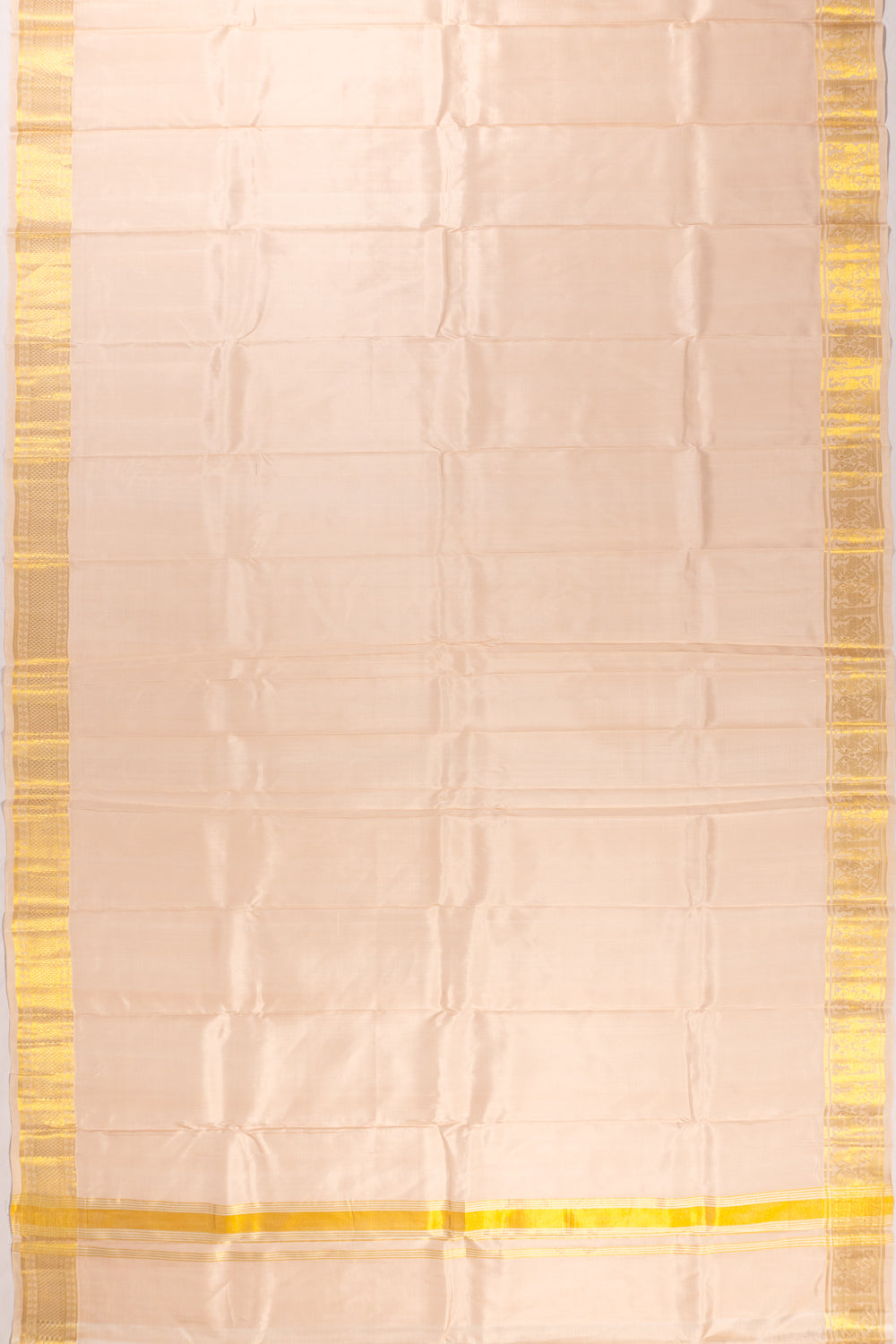 Kanchipuram Silk Plain Peach Dhoti With Kanduva