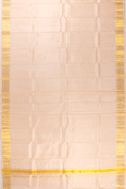 Kanchipuram Silk Plain Peach Dhoti With Kanduva