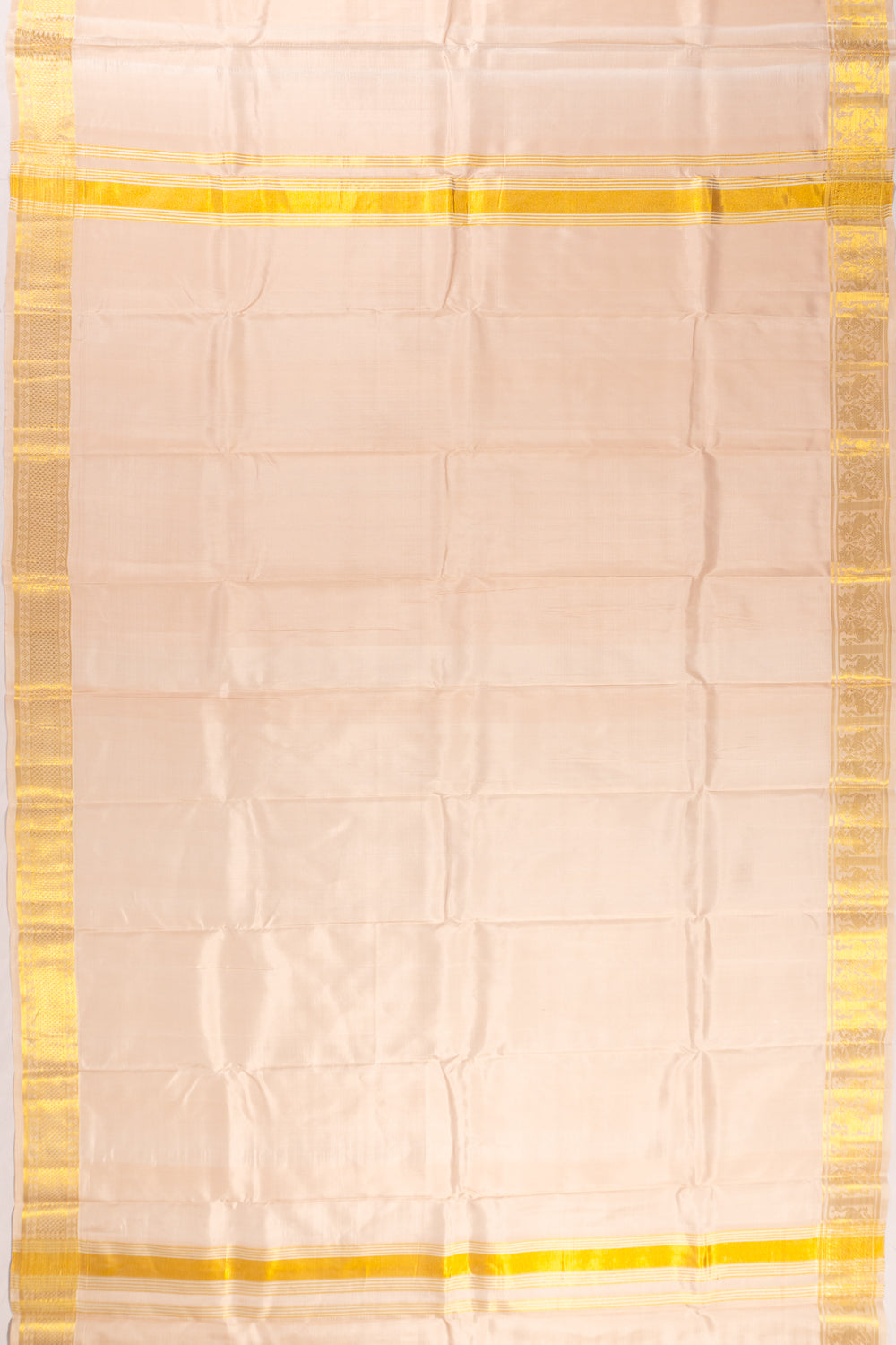 Kanchipuram Silk Plain Peach Dhoti With Kanduva