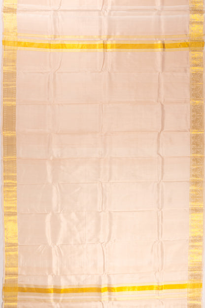 Kanchipuram Silk Plain Peach Dhoti With Kanduva