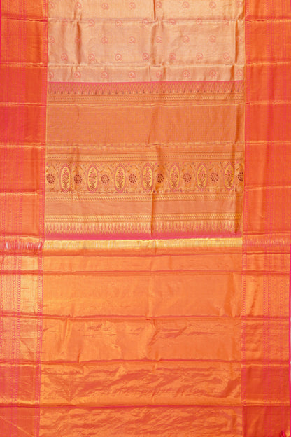 Taranga Kanchi Silk Tissue Butta Gold Saree