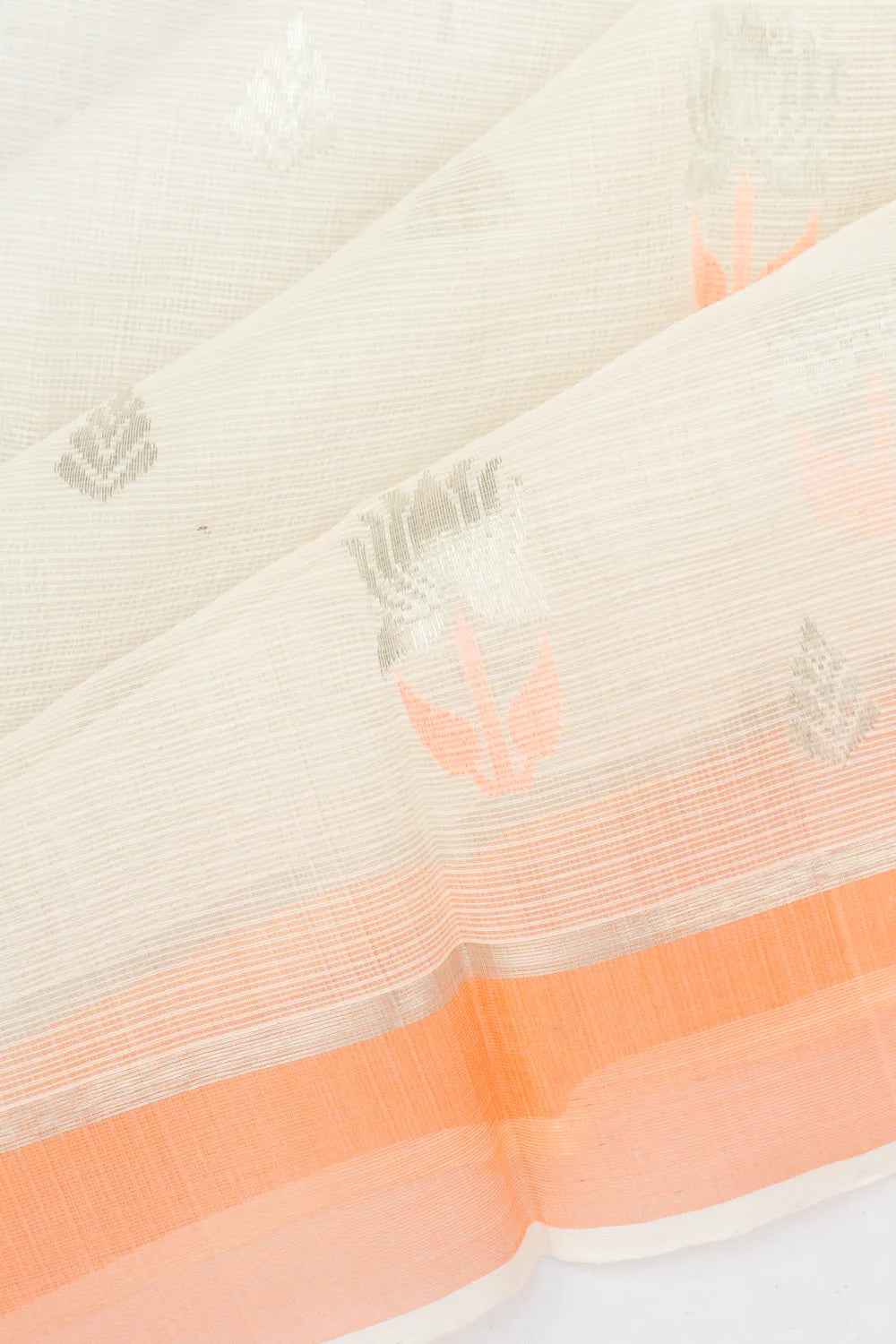 Zari Kota Cotton Butta White Saree