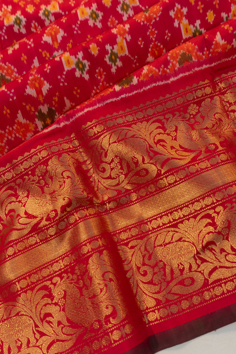 Kanchipuram Silk Ikat Pink Saree