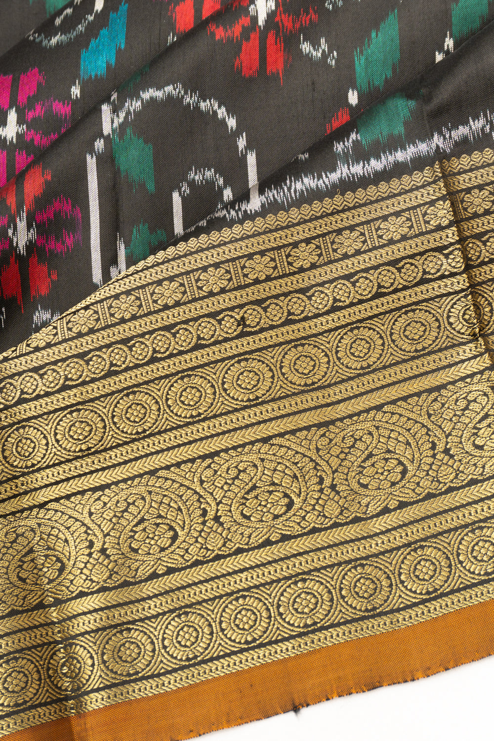 Kanchipuram Silk Ikat Black Saree