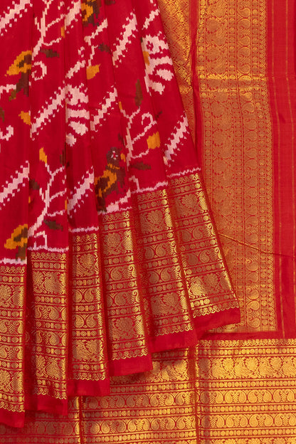 Kanchipuram Silk Ikat Red Saree