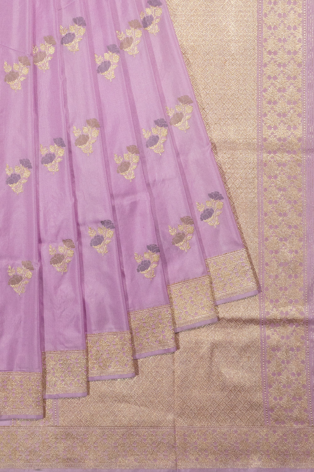 Banarasi Silk Butta Lavender Saree