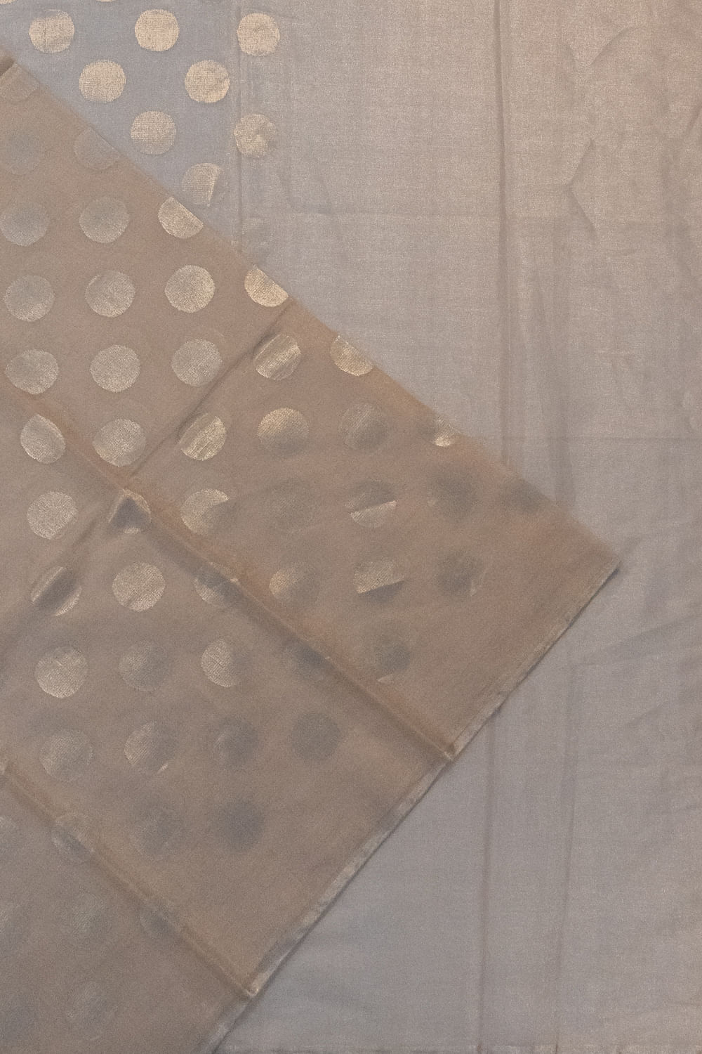 Handloom Cotton Tissue Polka Butta Cream Saree