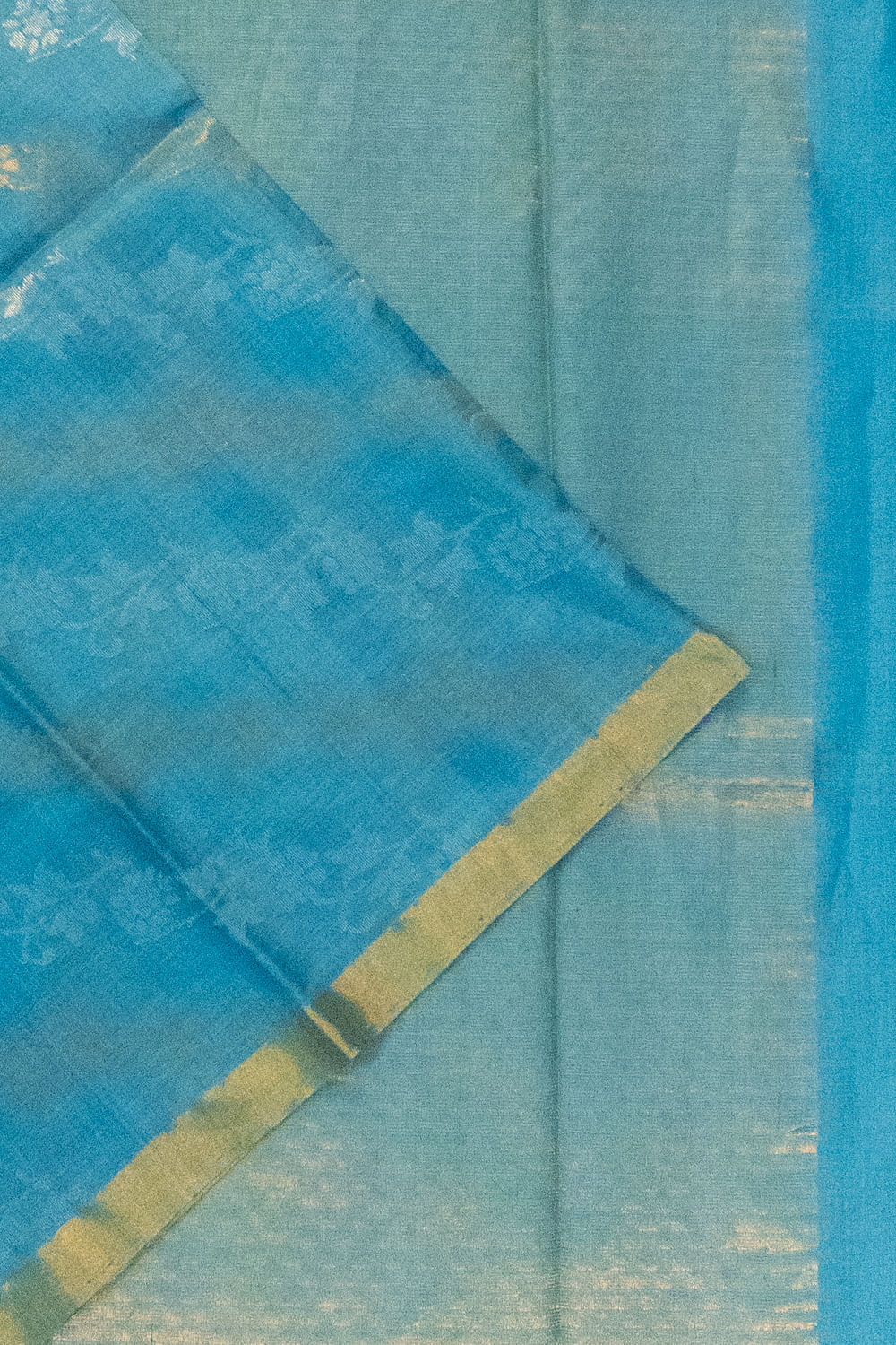 Tussar Jamdani Jaal Blue Saree