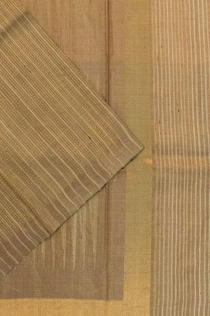 Tussar Jute Brocade Snuff Brown Saree