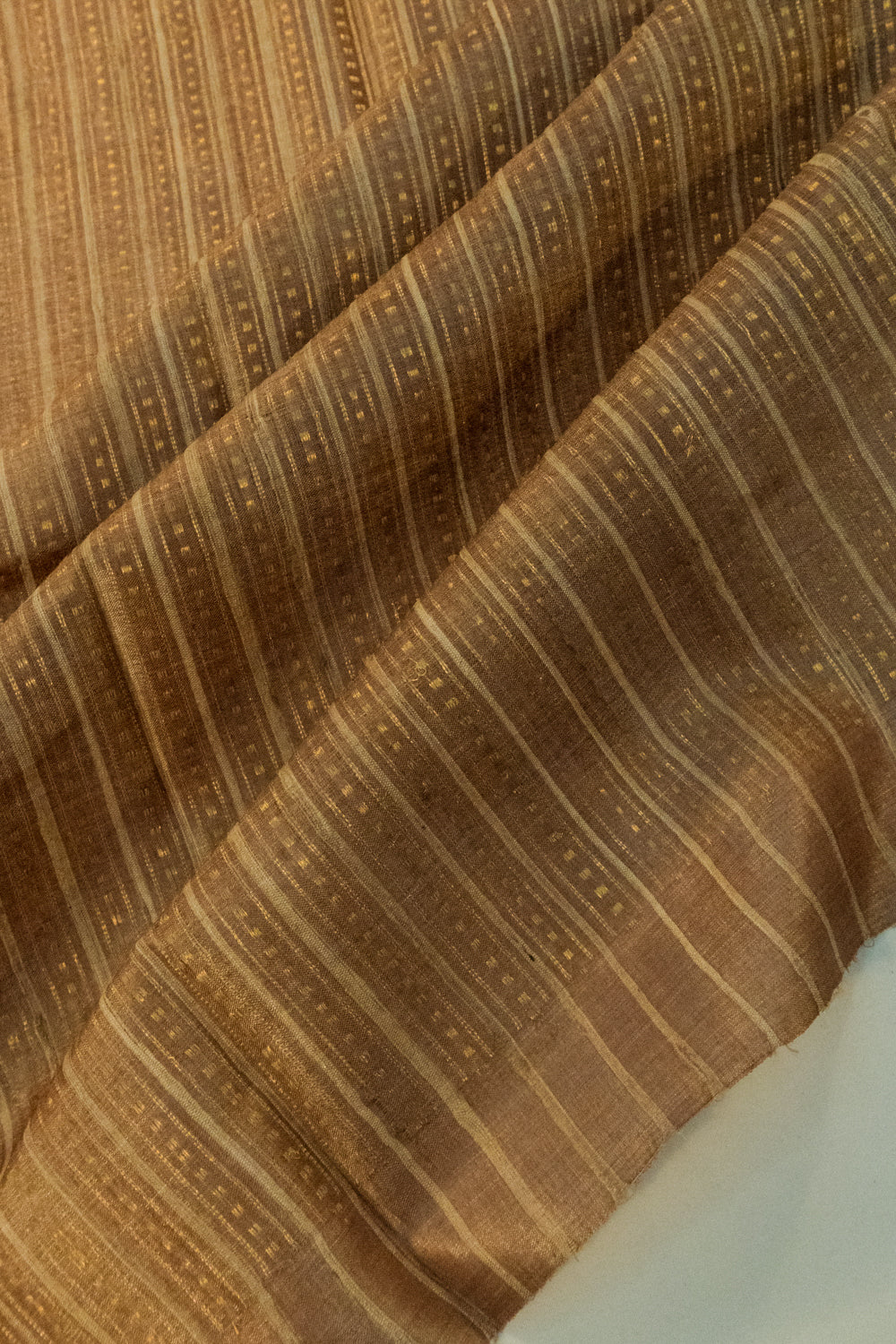 Tussar Jute Brocade Snuff Brown Saree