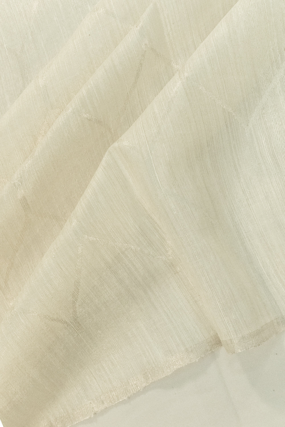 Tussar Linen Jaal White Saree