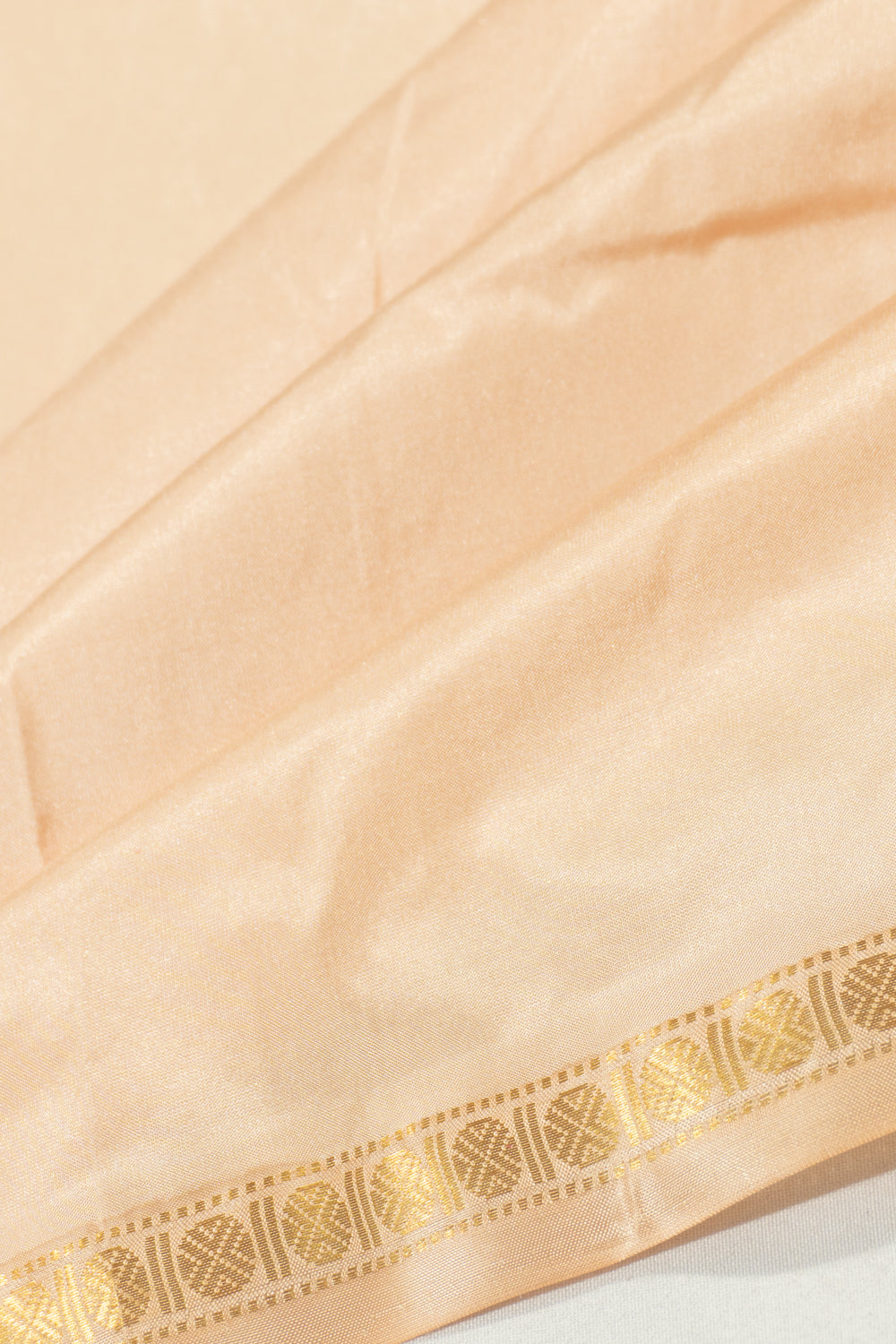 Kanchipuram Silk Plain Cream Dhoti With Kanduva
