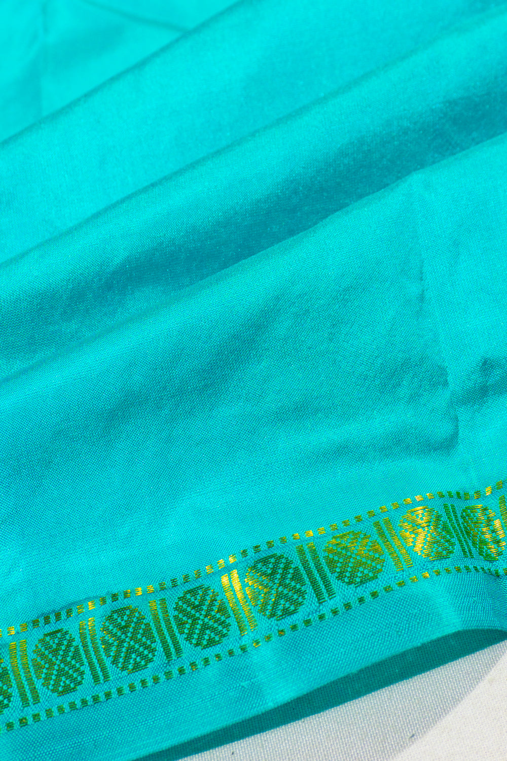 Kanchipuram Silk Plain Blue Dhoti With Kanduva