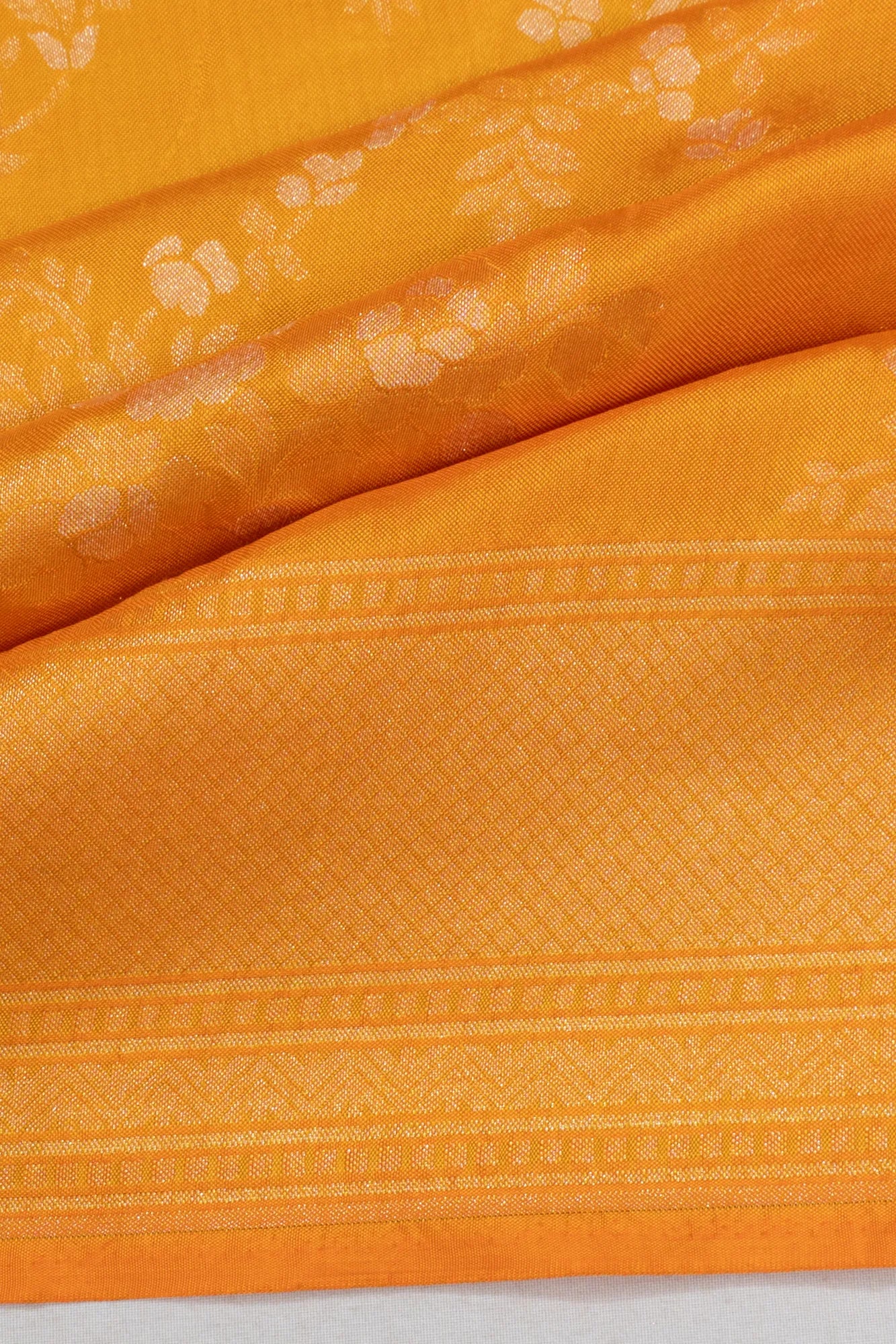 Banarasi Silk Brocade Yellow Saree