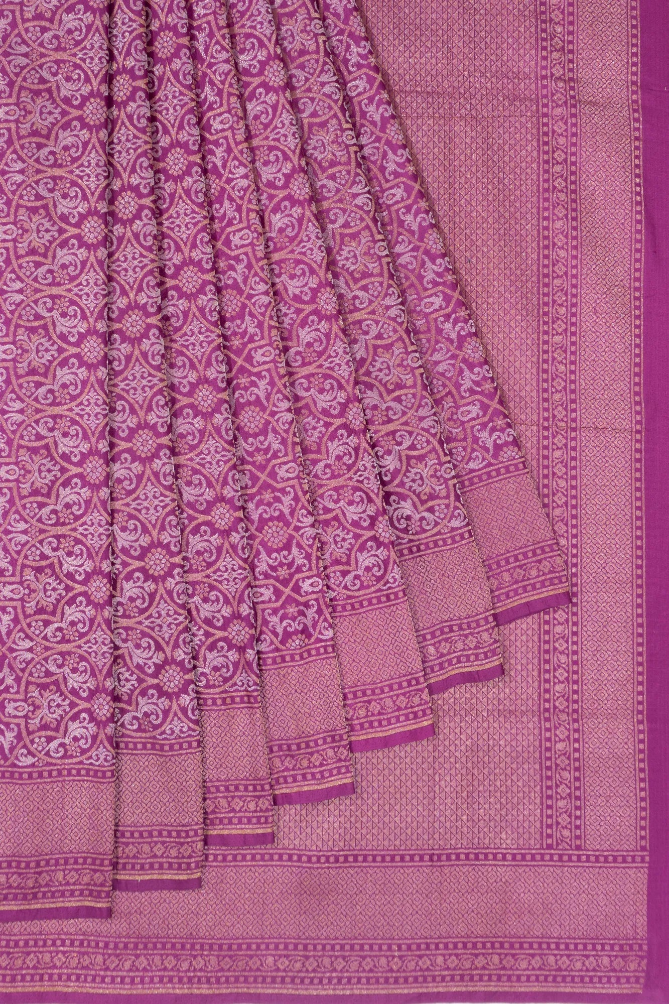Banarasi Silk Brocade Purple Saree