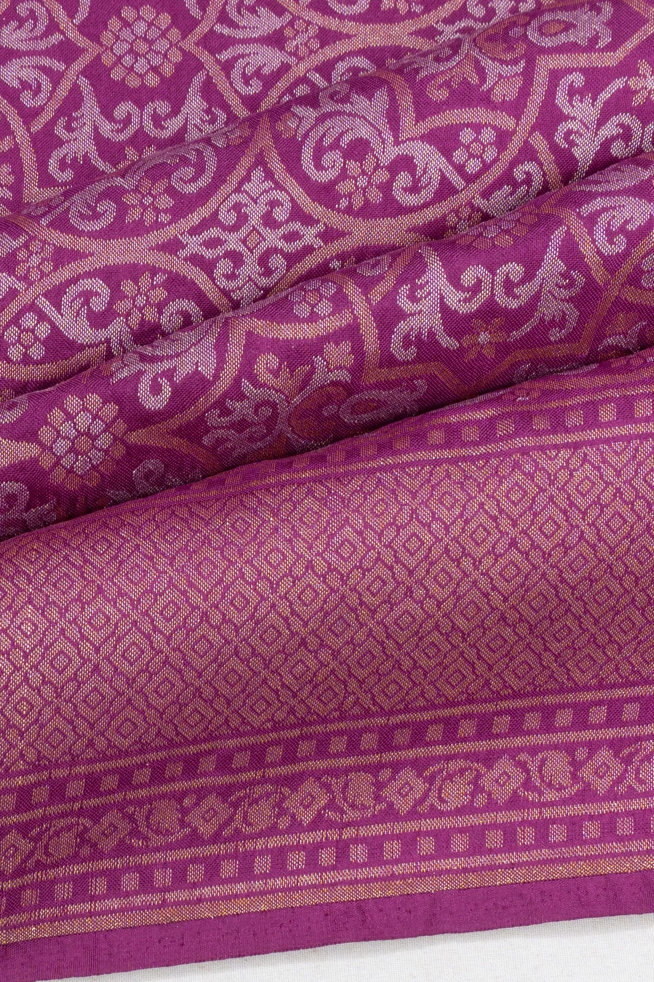 Banarasi Silk Brocade Purple Saree