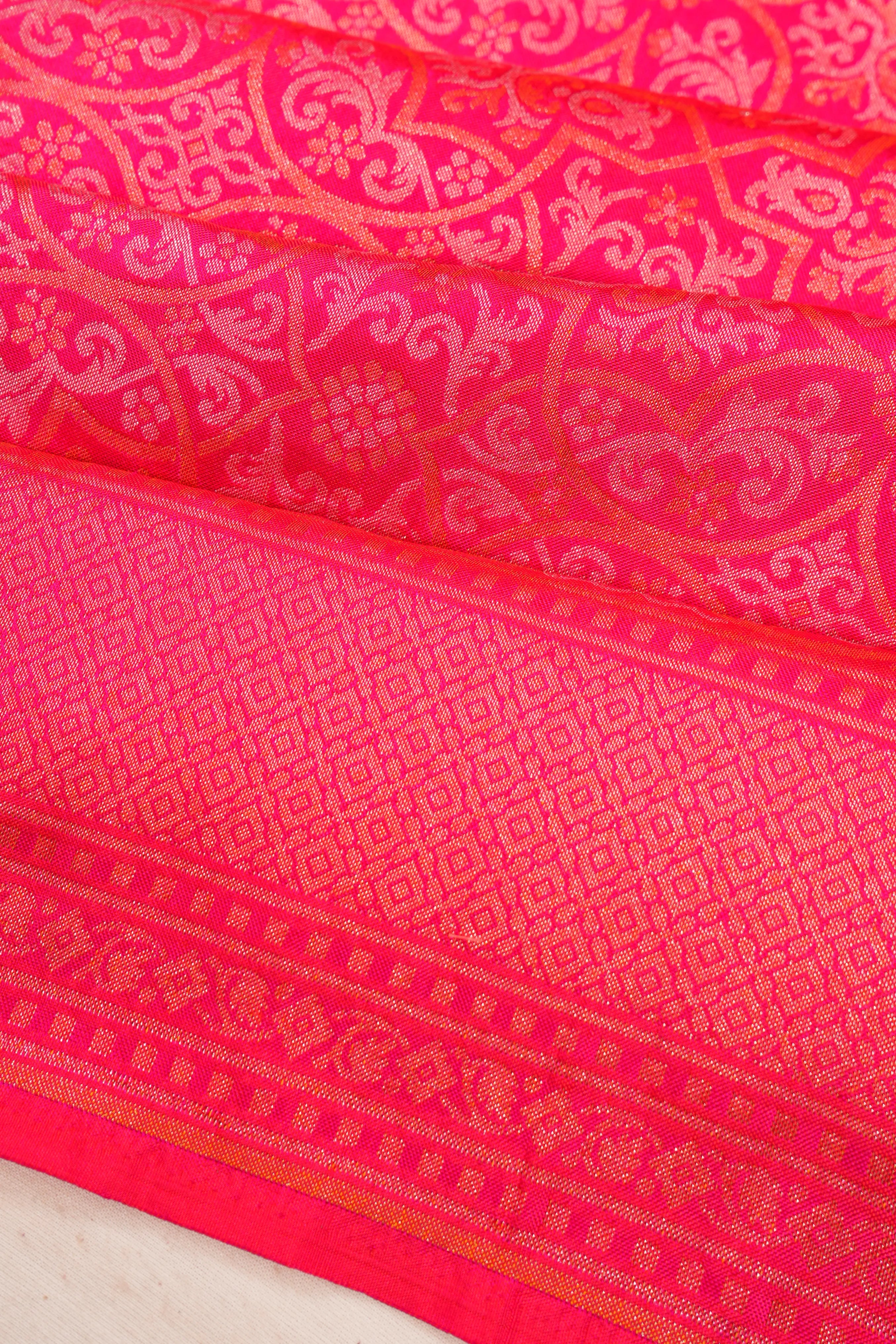 Banarasi Silk Brocade Pink Saree
