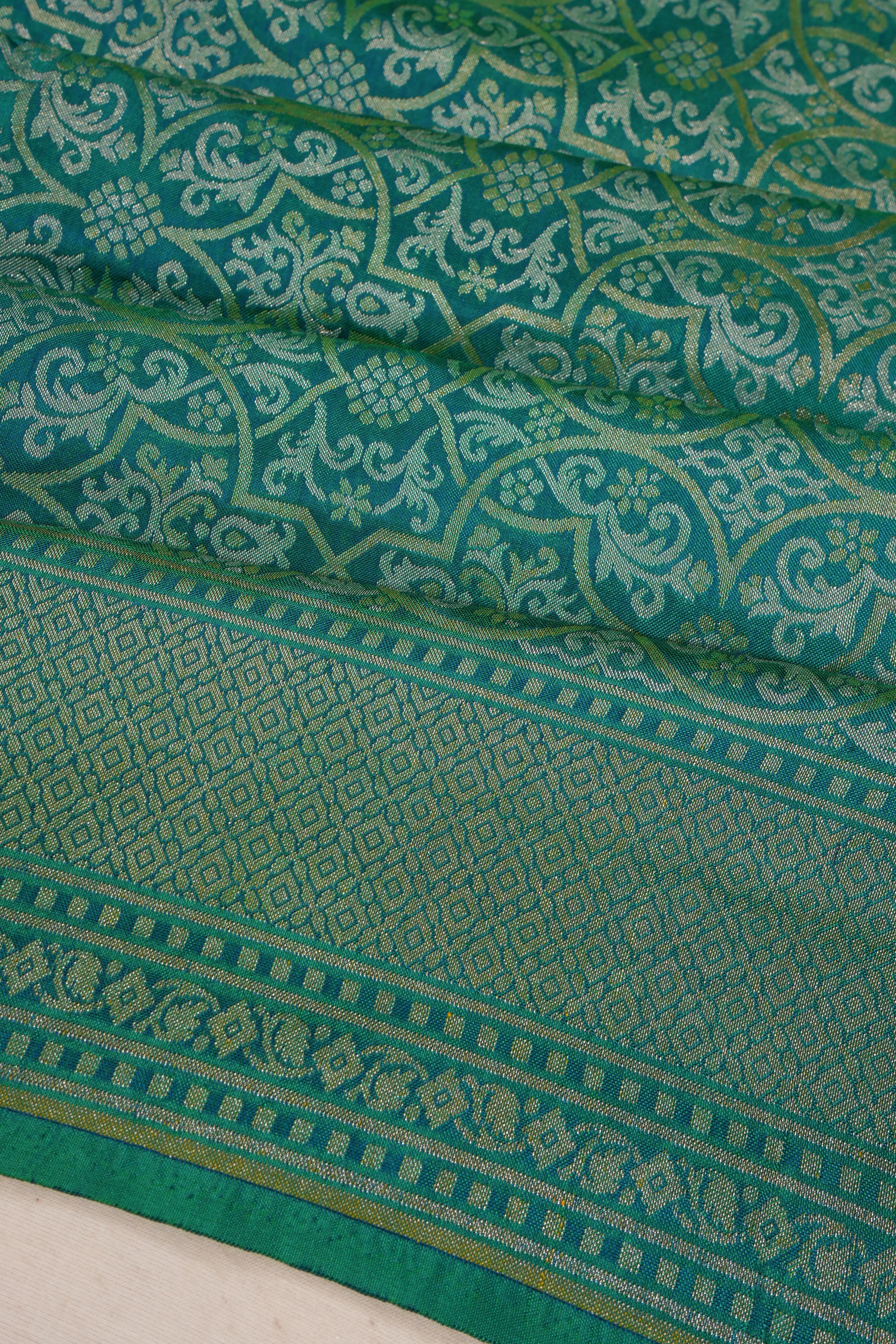 Banarasi Silk Brocade Green Saree