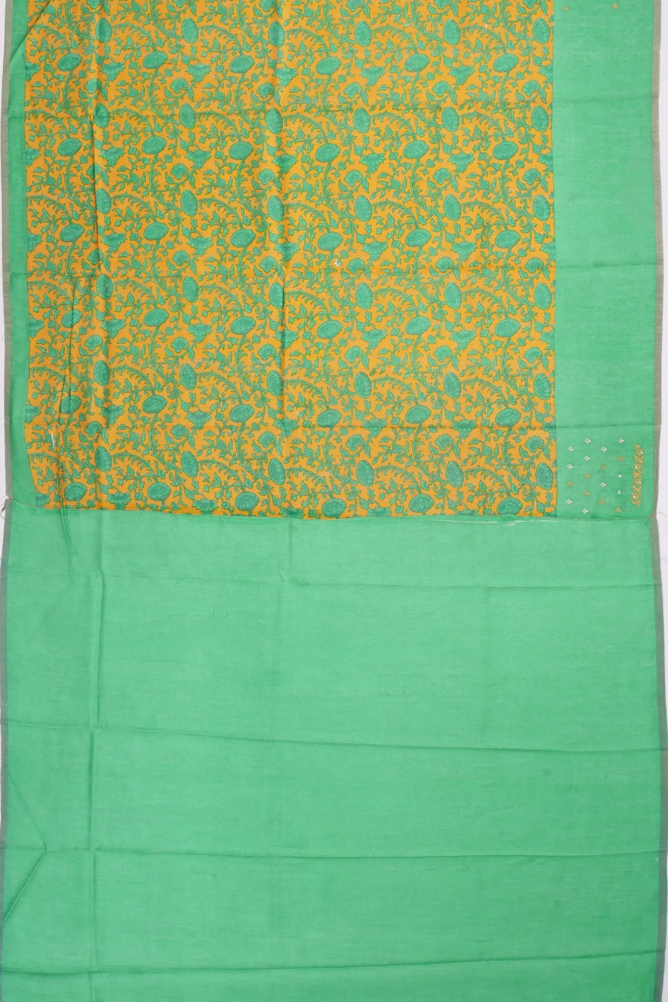 Kankatala Tussar Floral Printed Yellow Saree g2