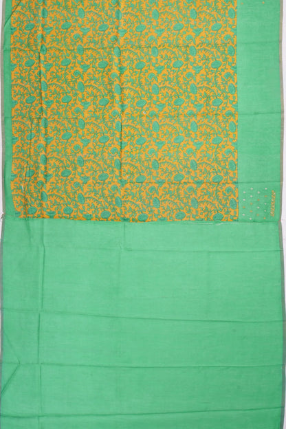 Kankatala Tussar Floral Printed Yellow Saree g2