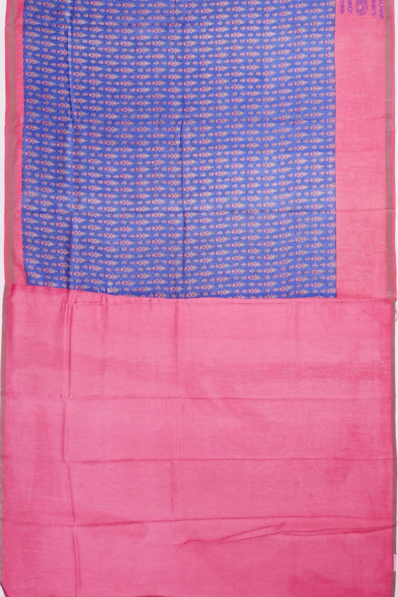 Kankatala Tussar Floral Printed Royal Blue Saree g2