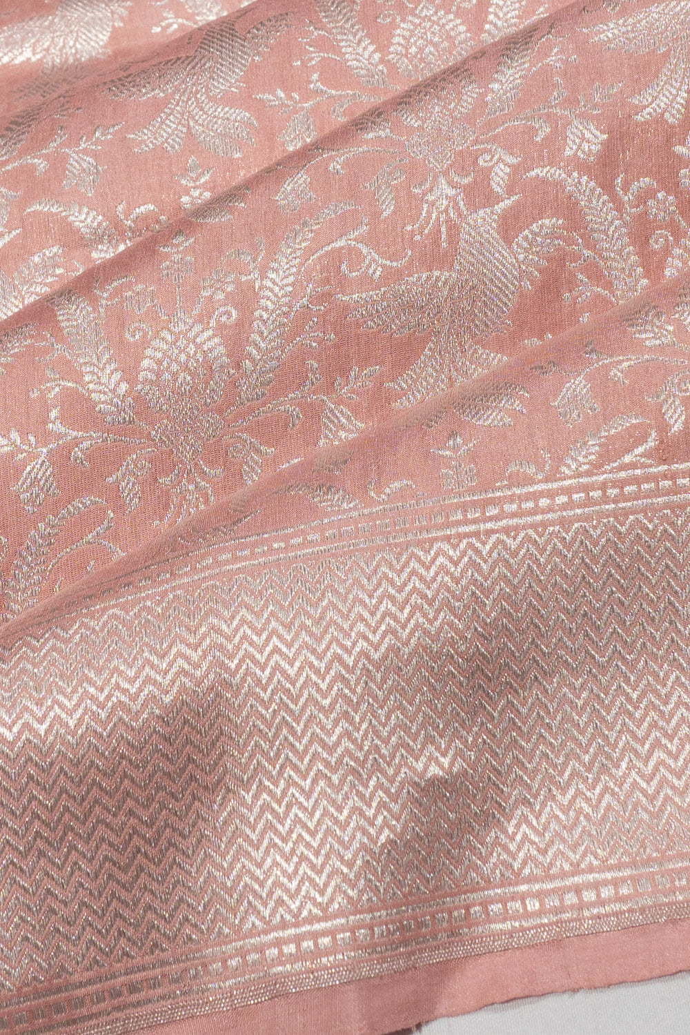 Banarasi Silk Brocade Peach Saree