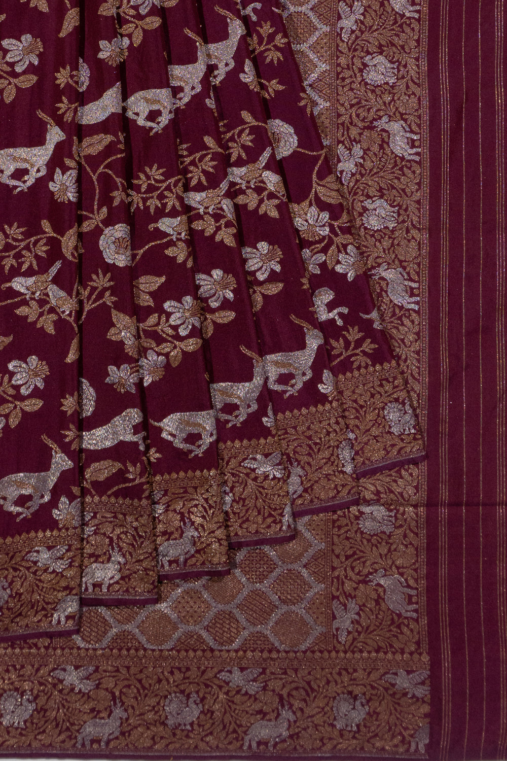 Banarasi Silk Brocade Purple Saree 1214905631