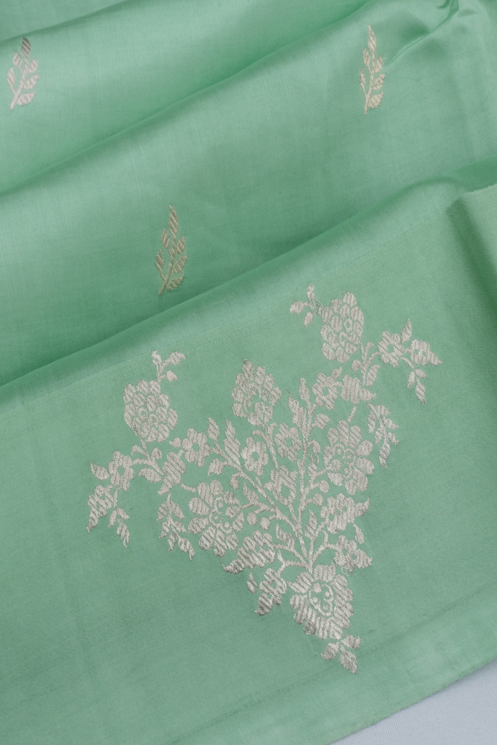 Banarasi Katan Silk Butta Pastel Green Saree 1214905822