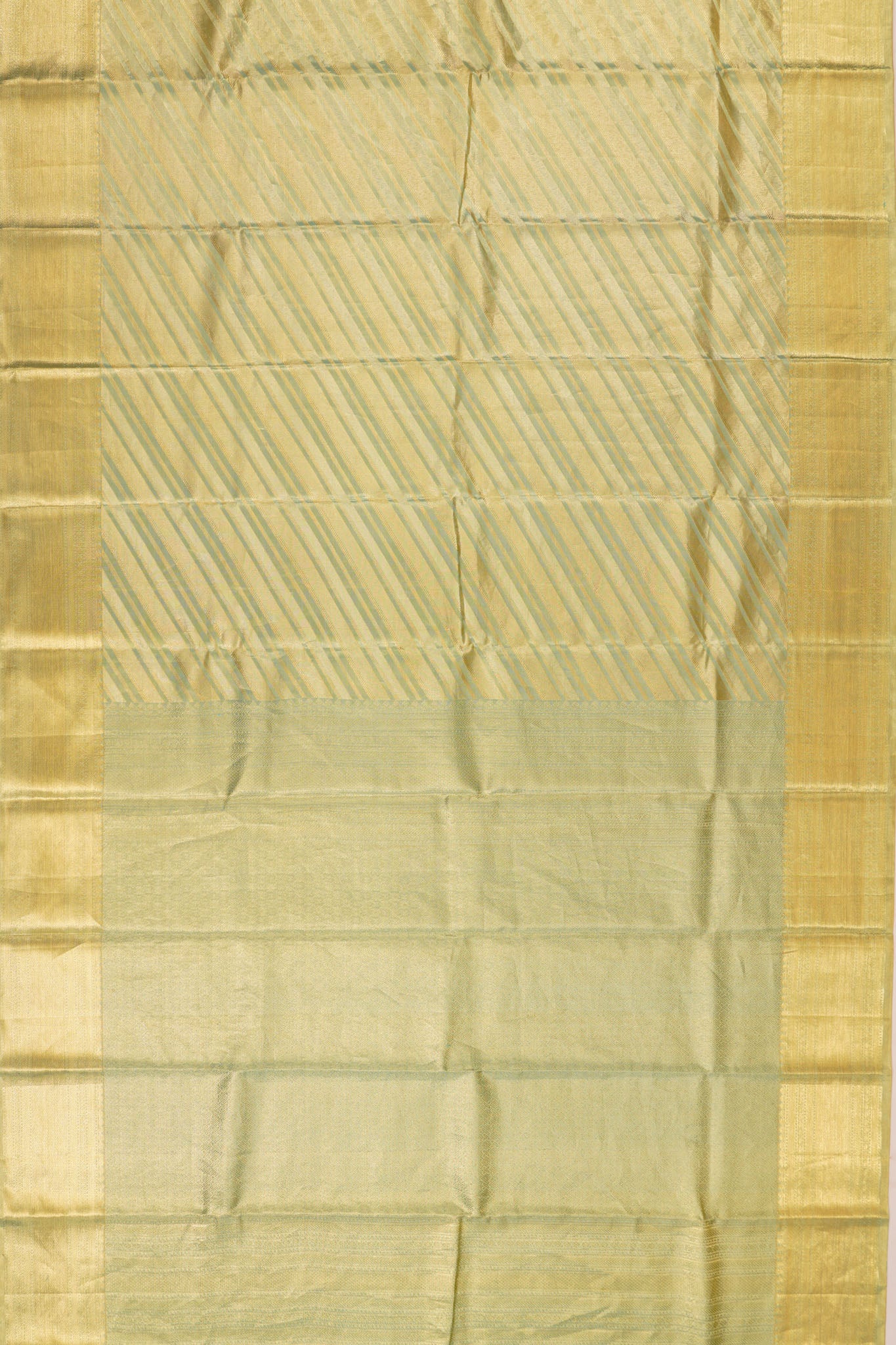 Taranga Kanchi Silk Tissue Diagonal Lines Sky Blue Saree