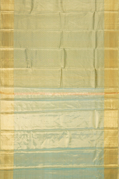 Taranga Kanchi Silk Tissue Diagonal Lines Sky Blue Saree