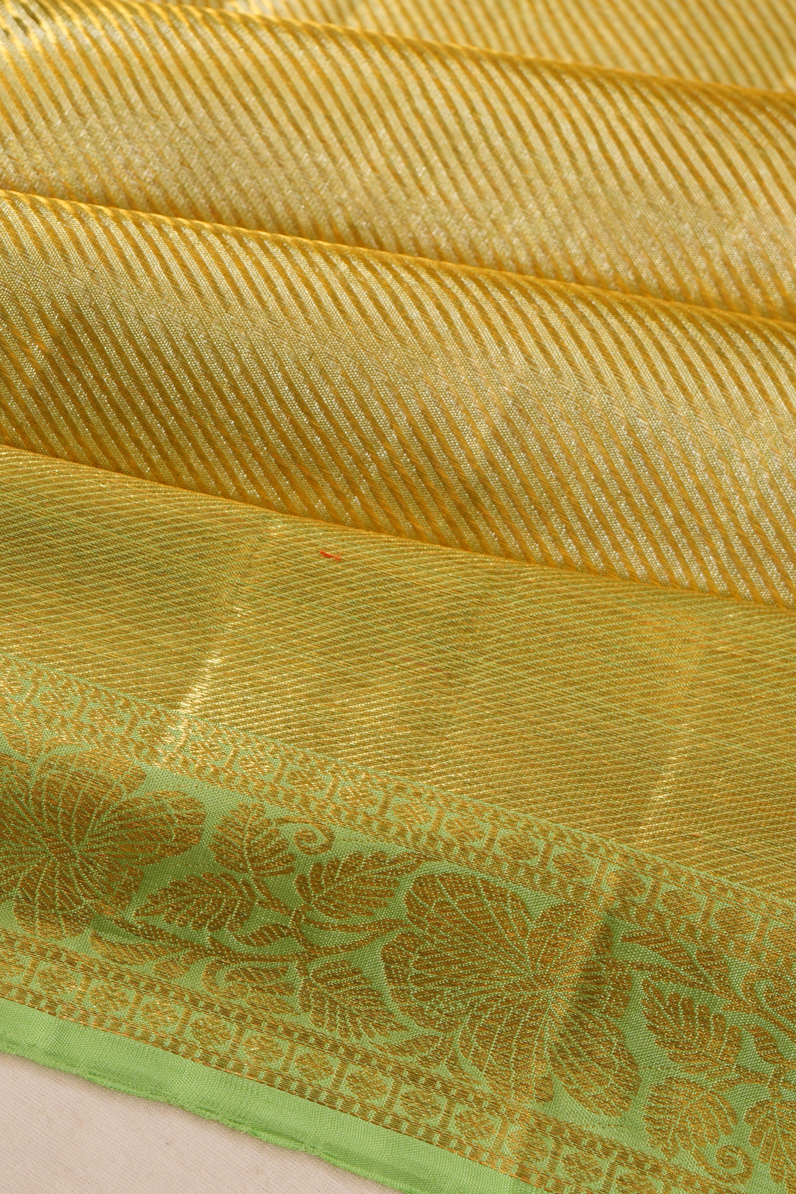 Kanchipuram Silk Tissue Brocade Gold Saree