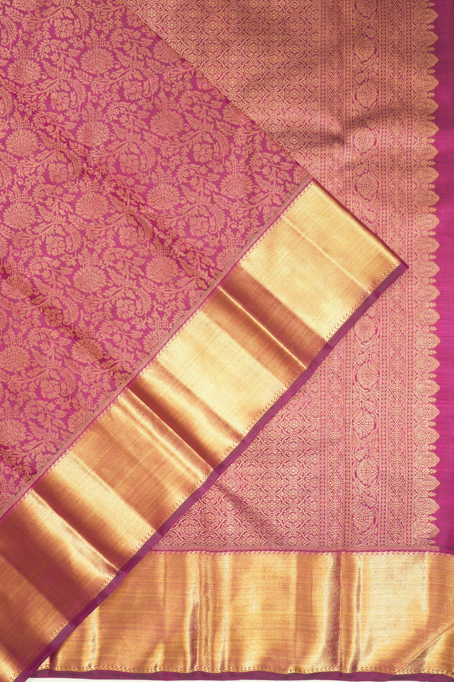 Kanchipuram Silk Brocade Purple Saree