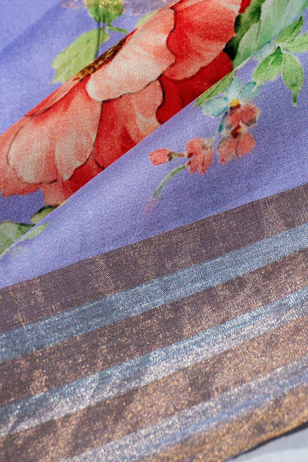 Banarasi Katan Silk Floral Printed Butta Violet Saree 1214921043