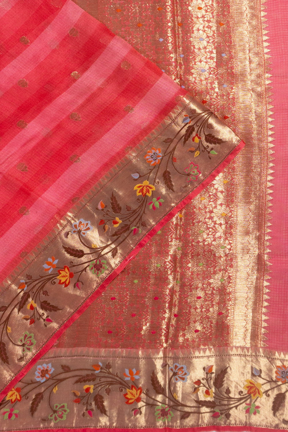 Kota Soft Silk Floral Printed Pink Saree 1214921062