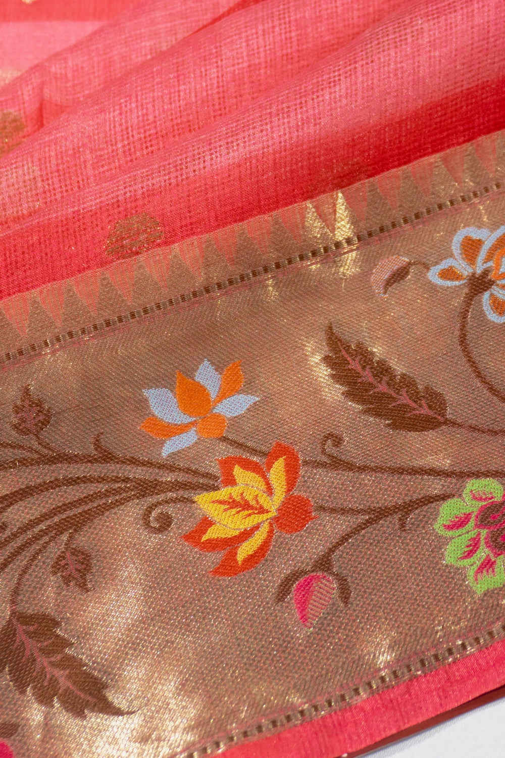 Kota Soft Silk Floral Printed Pink Saree 1214921062